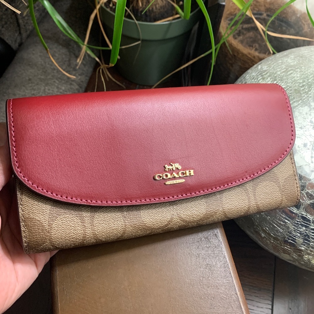 Authentic COACH Sign Leather Slim Envelope Wallet - Picture 7 of 7